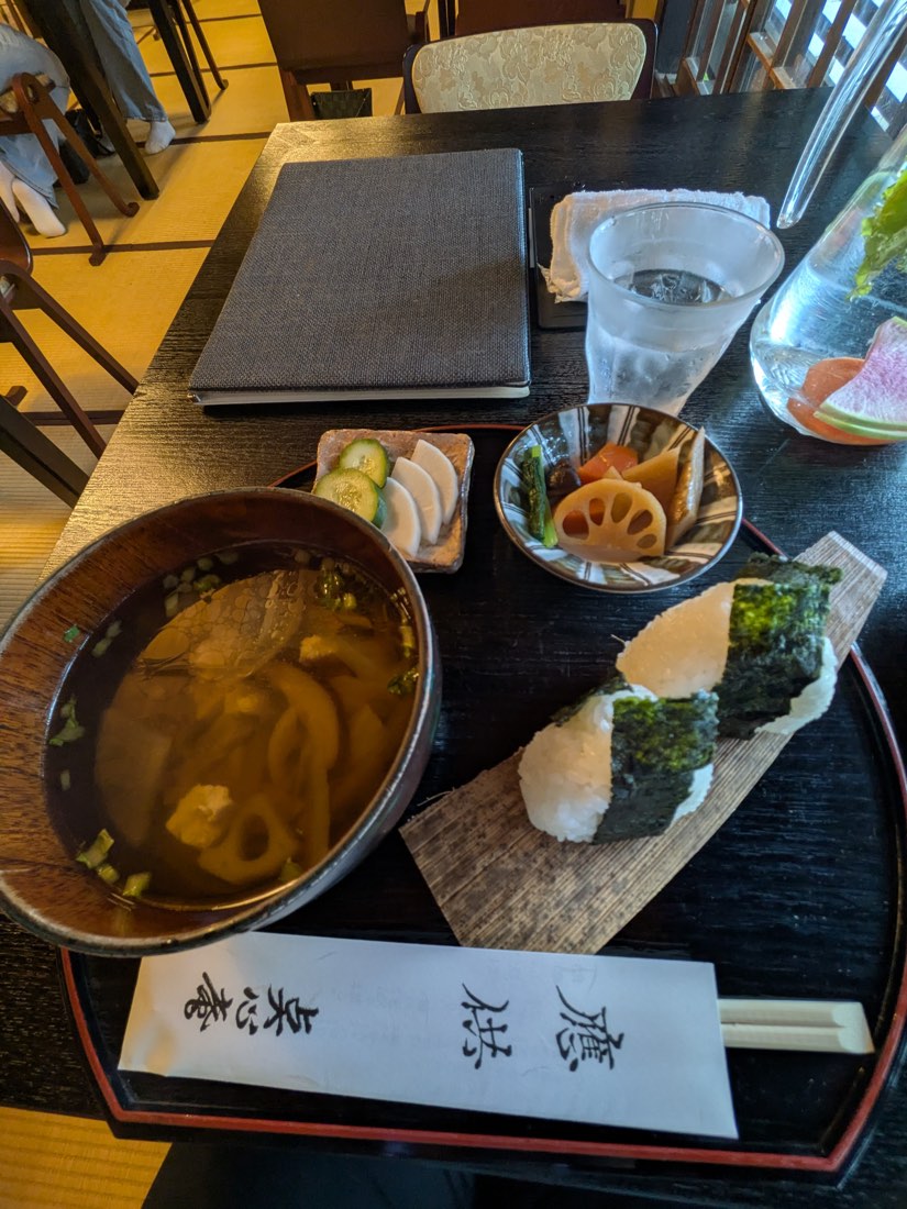 Kenchin soup served in a wooden bowl